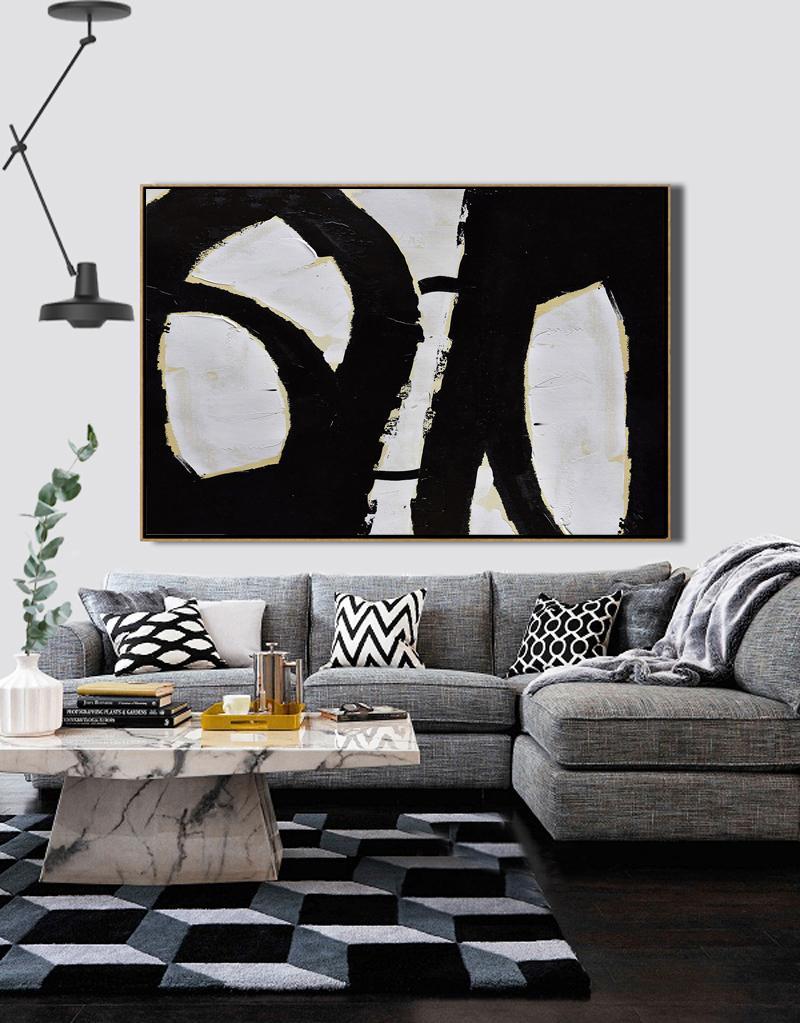 Horizontal Palette Knife Minimalist Art #C29Z